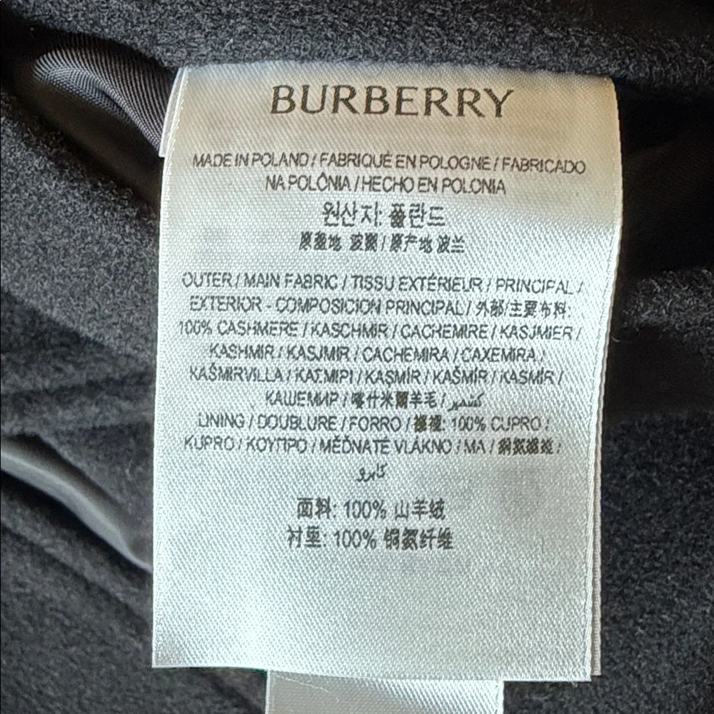 Burberry Black Double-Breasted Wool Trench Coat with Belt - Picture 12 of 16